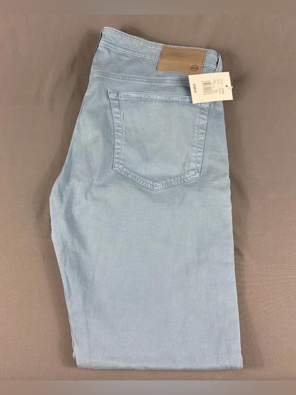 AG Pants Tellis Modern Slim 35 x 33 Irregular Clear Skies Cotton NWT MSRP $198